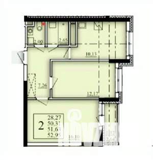 2-к квартира, строящийся дом, 52м2, 19/25 этаж
