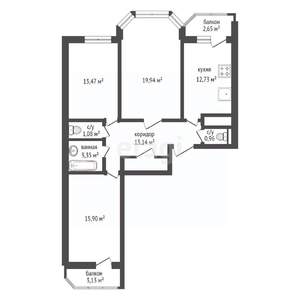3-к квартира, вторичка, 81м2, 4/10 этаж