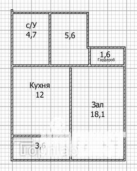 1-к квартира, вторичка, 42м2, 22/25 этаж