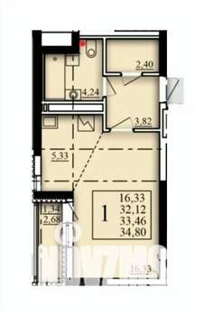 Студия квартира, вторичка, 33м2, 12/21 этаж