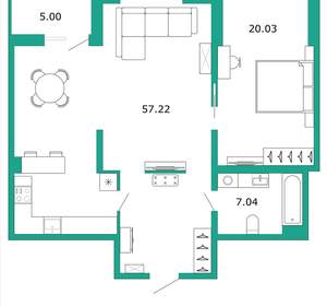 2-к квартира, вторичка, 72м2, 19/20 этаж