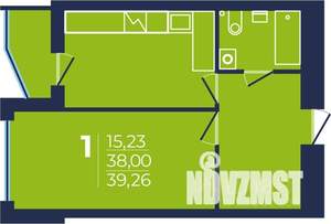 1-к квартира, строящийся дом, 39м2, 2/25 этаж