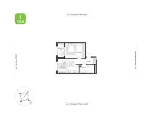 1-к квартира, вторичка, 41м2, 12/18 этаж