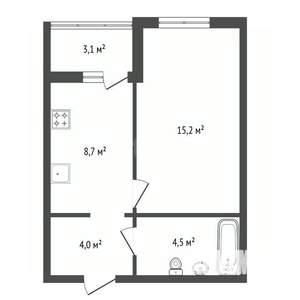 1-к квартира, вторичка, 32м2, 24/27 этаж