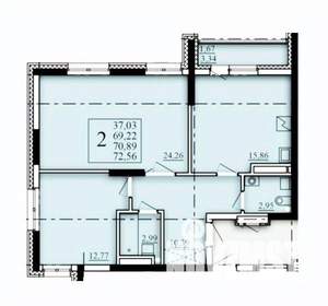 2-к квартира, строящийся дом, 71м2, 5/25 этаж