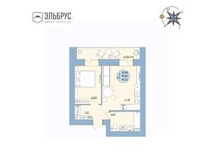 2-к квартира, вторичка, 43м2, 14/20 этаж