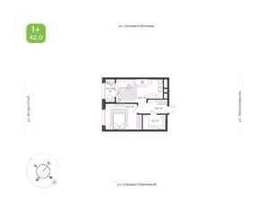 1-к квартира, вторичка, 42м2, 24/24 этаж