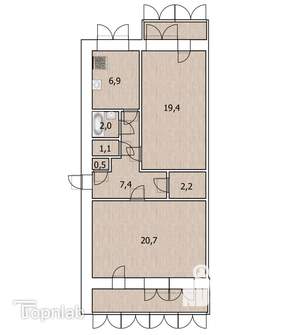 2-к квартира, вторичка, 64м2, 8/9 этаж