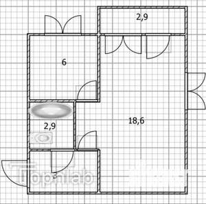 1-к квартира, вторичка, 33м2, 4/5 этаж