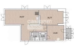 3-к квартира, вторичка, 75м2, 9/12 этаж