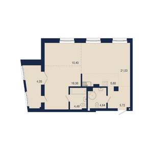 3-к квартира, строящийся дом, 72м2, 3/9 этаж