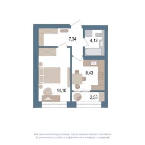 1-к квартира, вторичка, 35м2, 14/14 этаж