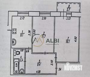 2-к квартира, вторичка, 50м2, 5/9 этаж