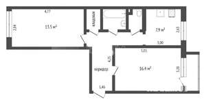 2-к квартира, вторичка, 48м2, 1/9 этаж