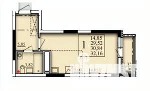 Студия квартира, строящийся дом, 31м2, 17/21 этаж