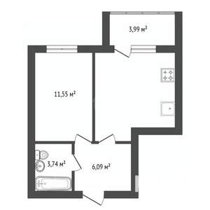 1-к квартира, вторичка, 36м2, 7/9 этаж