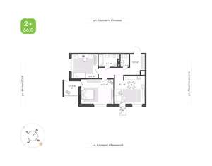 2-к квартира, вторичка, 66м2, 4/25 этаж