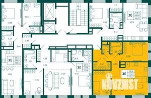 2-к квартира, строящийся дом, 65м2, 7/10 этаж