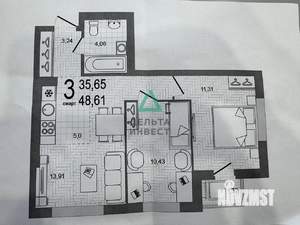 3-к квартира, вторичка, 49м2, 21/25 этаж