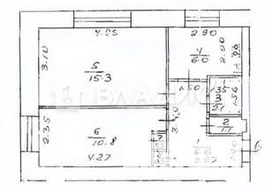 2-к квартира, вторичка, 43м2, 1/9 этаж