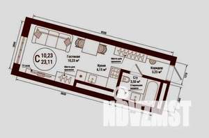 Студия квартира, вторичка, 23м2, 8/26 этаж
