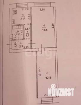 2-к квартира, вторичка, 43м2, 3/5 этаж