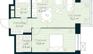 1-к квартира, вторичка, 47м2, 27/30 этаж