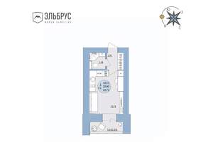 Студия квартира, вторичка, 23м2, 4/20 этаж