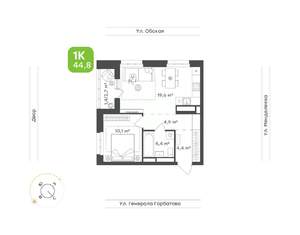 1-к квартира, вторичка, 45м2, 10/25 этаж