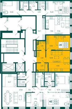 1-к квартира, строящийся дом, 49м2, 2/14 этаж