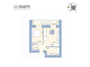 2-к квартира, вторичка, 43м2, 18/20 этаж