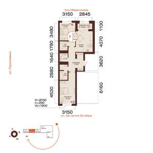 2-к квартира, вторичка, 66м2, 9/11 этаж