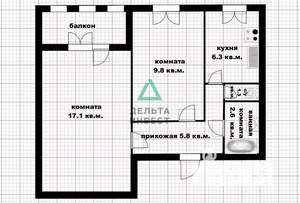 2-к квартира, вторичка, 43м2, 7/10 этаж