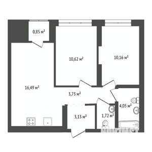 3-к квартира, вторичка, 50м2, 18/25 этаж