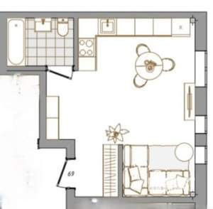 Студия квартира, вторичка, 28м2, 2/14 этаж