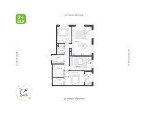 3-к квартира, вторичка, 89м2, 17/25 этаж