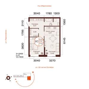 2-к квартира, вторичка, 48м2, 6/32 этаж