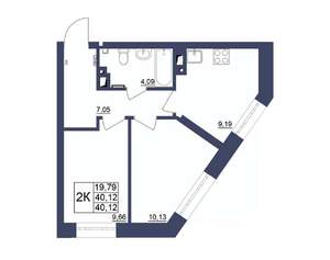 2-к квартира, вторичка, 40м2, 32/34 этаж