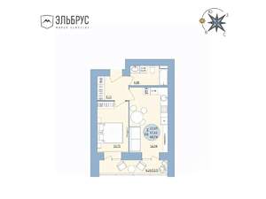 2-к квартира, вторичка, 41м2, 16/20 этаж