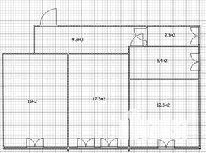 3-к квартира, вторичка, 63м2, 1/2 этаж