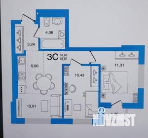 3-к квартира, вторичка, 47м2, 18/22 этаж
