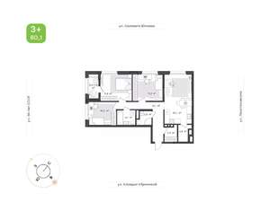 3-к квартира, вторичка, 80м2, 22/24 этаж