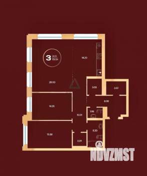 3-к квартира, вторичка, 106м2, 4/14 этаж