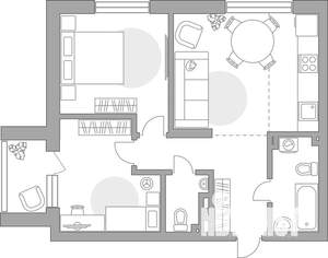3-к квартира, строящийся дом, 63м2, 2/23 этаж