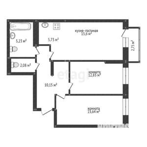3-к квартира, вторичка, 68м2, 4/12 этаж
