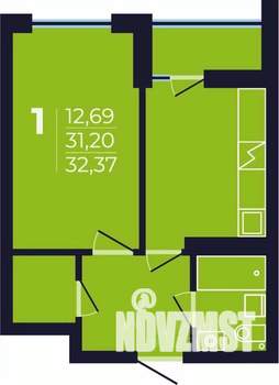1-к квартира, строящийся дом, 32м2, 4/17 этаж