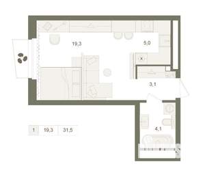 1-к квартира, вторичка, 32м2, 5/25 этаж