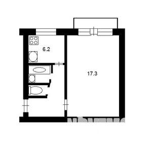 1-к квартира, вторичка, 38м2, 9/9 этаж