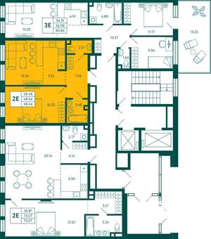 1-к квартира, вторичка, 48м2, 2/12 этаж