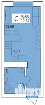 Студия квартира, строящийся дом, 23м2, 23/25 этаж